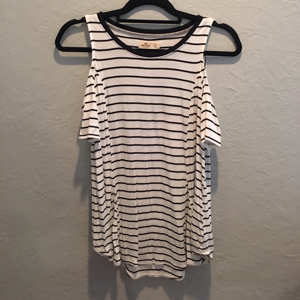 Hollister Striped Cold Shoulder Tee